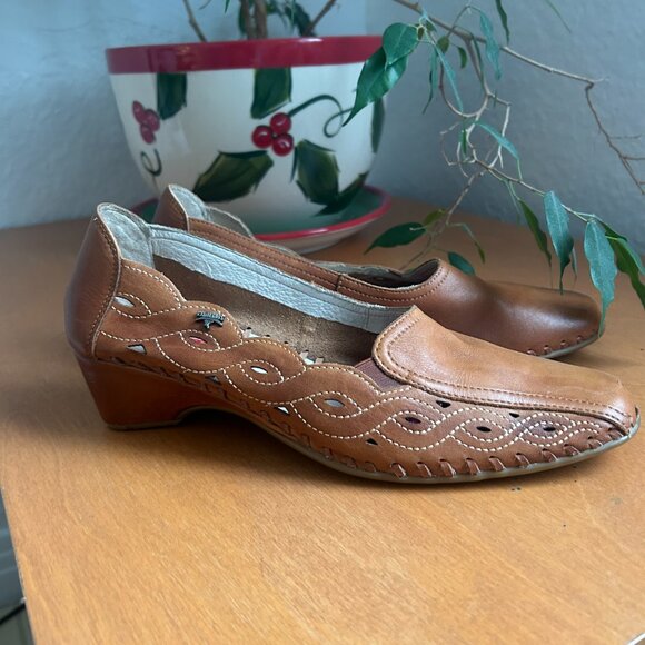 Pikolinos Brown Leather Slip-on Shoes Women Size 40 - Picture 1 of 7